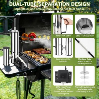LIROPAU Generador Humo Acero Inox doble tubo bomba