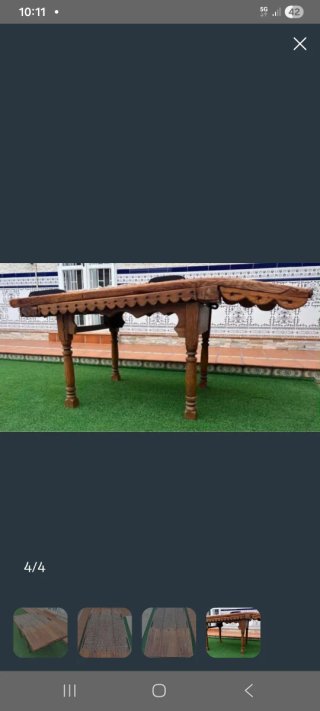 Mesa de trillo antigua restaurada