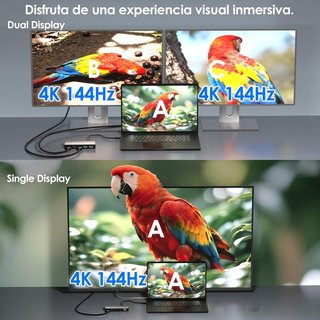 WAVLINK WL-UMD323 DOCK USB‑C 4 MONITORES DP HDMI