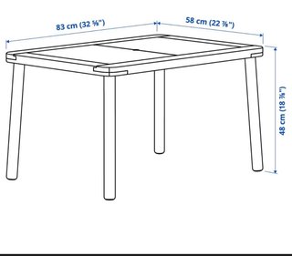 Mesa para niño 83x58 y portarrollos con almacenaje