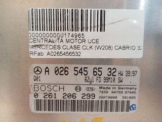 MERCEDES-BENZ CLASE CLK (W208) CABRIO 320 (208.465) CENTRALITA MOTOR UCE