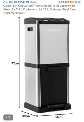 Klarstein Cubo Basura Acero Inoxidable