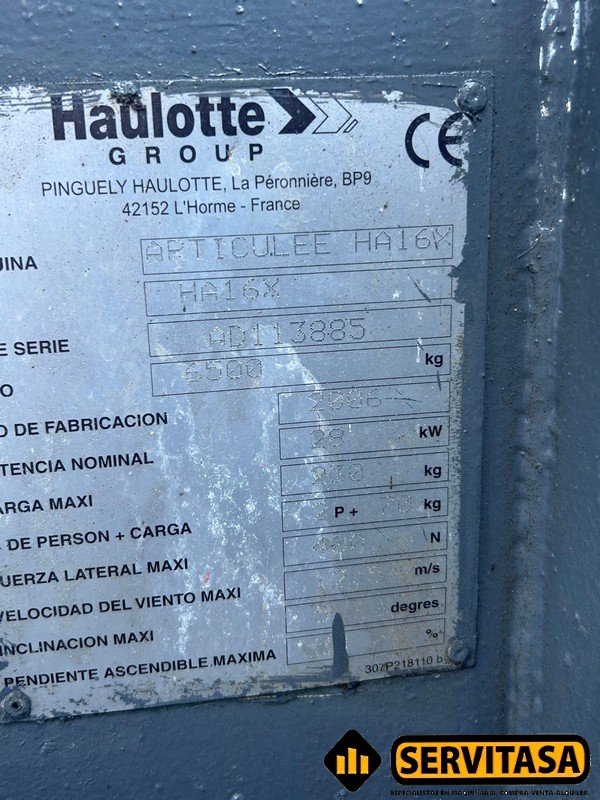BRAZO ARTICULADO HAULOTTE 18 METROS
