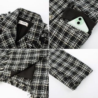 Elegante cappotto a quadri da donna Taglia XXL