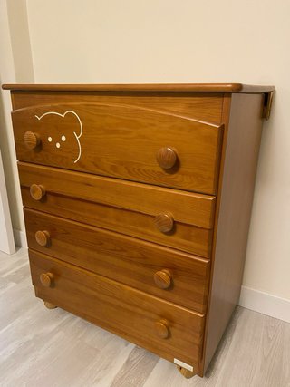 Cómoda cambiador bebé madera