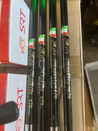 4 canne da pesca Milo e 4 mulinelli srt 2000