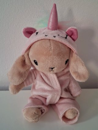 Nuobonpeluche coniglietta unicorno rosa 27 cm