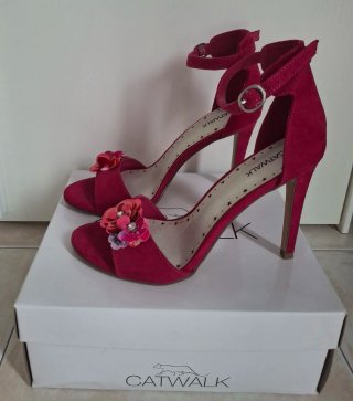 Sandali CATWALK fucsia n.40 con fiori