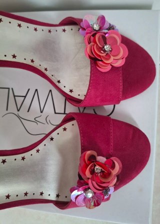 Sandali CATWALK fucsia n.40 con fiori