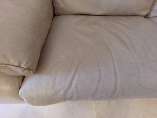 Sofá de piel beige 2 plazas del corte inglés