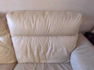 Sofá de piel beige 2 plazas del corte inglés