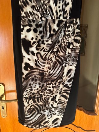 Abito D. Swing fantasia animalier nero