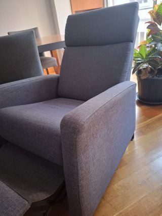 Sillón relax gris tela