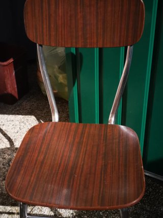 N.2 sedie formica Marrone e metallo cromato