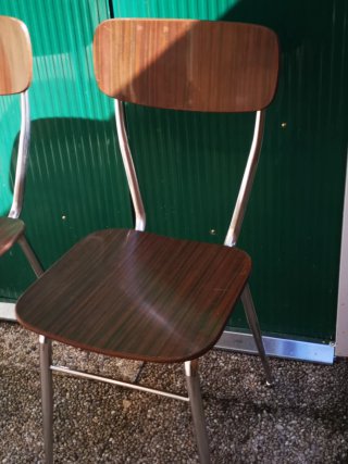 N.2 sedie formica Marrone e metallo cromato