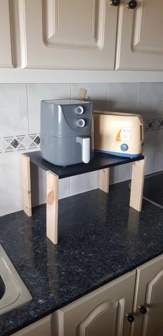 Estante organizador para microondas y freidora