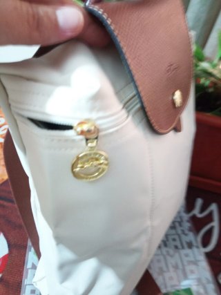 Mochila Longchamp Mujer Blanca y Marrón