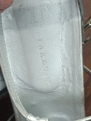 Sandalias tacón Farrutx Talla 39 Plateadas