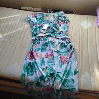 Conjunto top y pantalón flores talla única