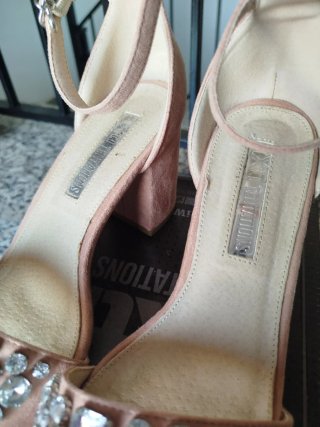 Sandalias Xti Tacón Adorno Pedrería Rosa