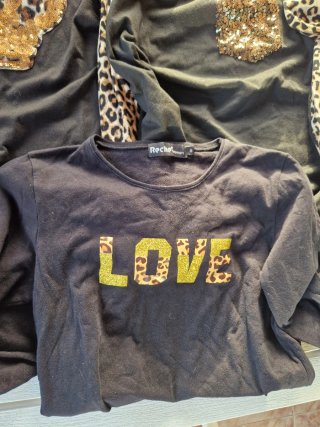 Lote 3 camisetas negras animal print