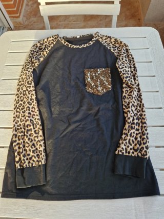 Lote 3 camisetas negras animal print