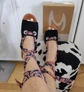 Sandalias romanas plataforma de cuña con tiras