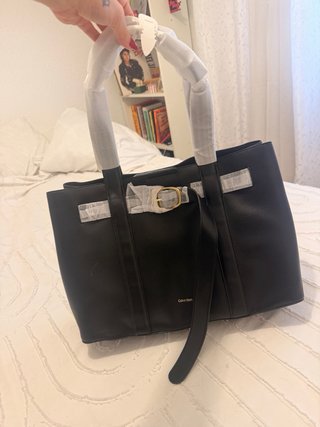 Bolso Shopper Calvin Klein Negro Piel Sintética