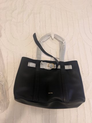Bolso Shopper Calvin Klein Negro Piel Sintética