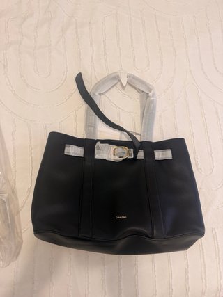 Bolso Shopper Calvin Klein Negro Piel Sintética