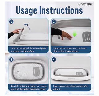 Bañera plegable Twistshake para bebé