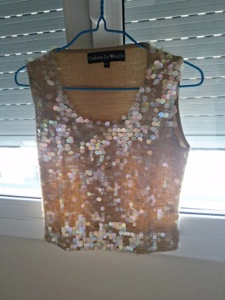 Top lentejuelas Cadena La Maglia Talla M