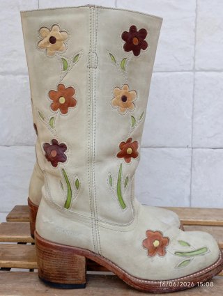 Botas Sendra Piel Flores Beige Talla 39