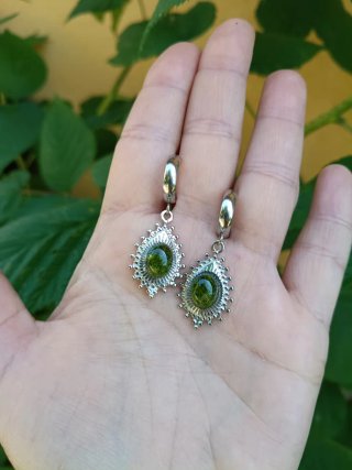 Pendientes de acero y musgo natural (Estilo Arabes