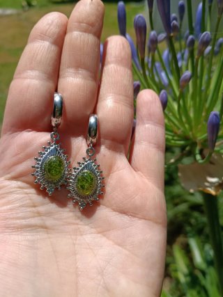 Pendientes de acero y musgo natural (Estilo Arabes