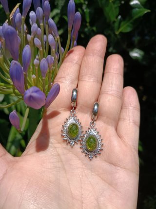 Pendientes de acero y musgo natural (Estilo Arabes