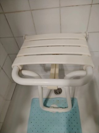 Asiento Ducha Plegable Blanco y Azul
