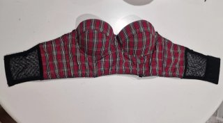 Crop top corse bustier cuadros escoceses S