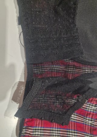 Crop top corse bustier cuadros escoceses S