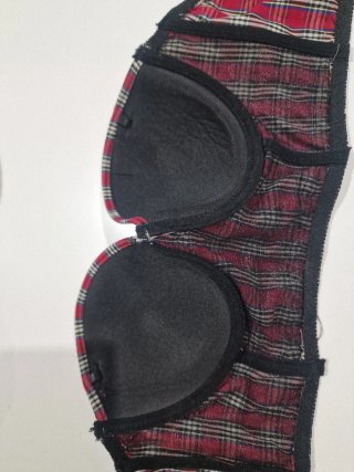 Crop top corse bustier cuadros escoceses S