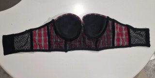 Crop top corse bustier cuadros escoceses S