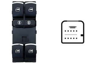 Bonotera Puerta Delantera Izquierda Negro-Cromado (4 Botones) 10Pin para Volkswagen SHARAN 2010, TOUAREG 2010 y TOURAN 2010