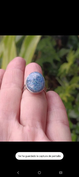 Anillo pétalos paniculata azul plata