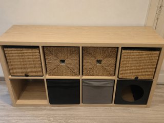 Estantería KALLAX IKEA Madera y Mimbre