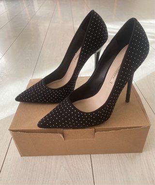 Zapatos Salón Glitter Zara Negros