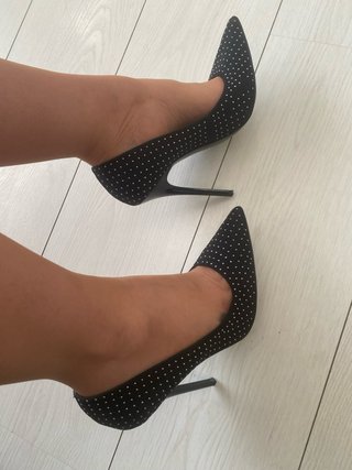 Zapatos Salón Glitter Zara Negros