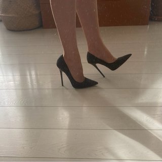 Zapatos Salón Glitter Zara Negros