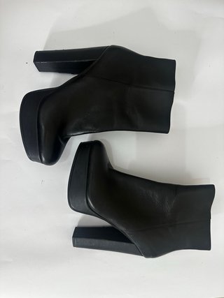 Botines Jessica Simpson Piel Negra Tacón Plataform