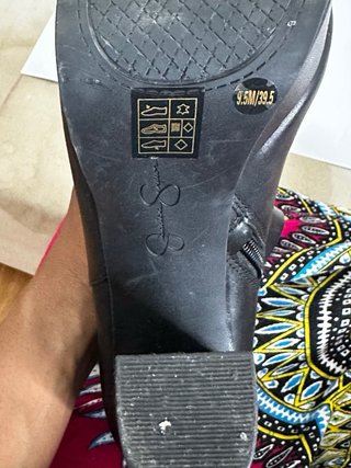 Botines Jessica Simpson Piel Negra Tacón Plataform