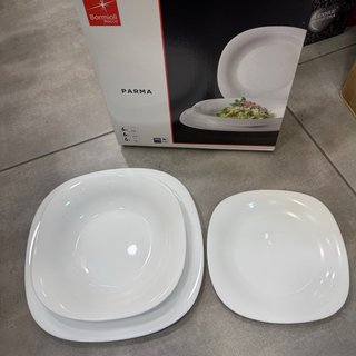 Set 18 Piatti Vetro Opale